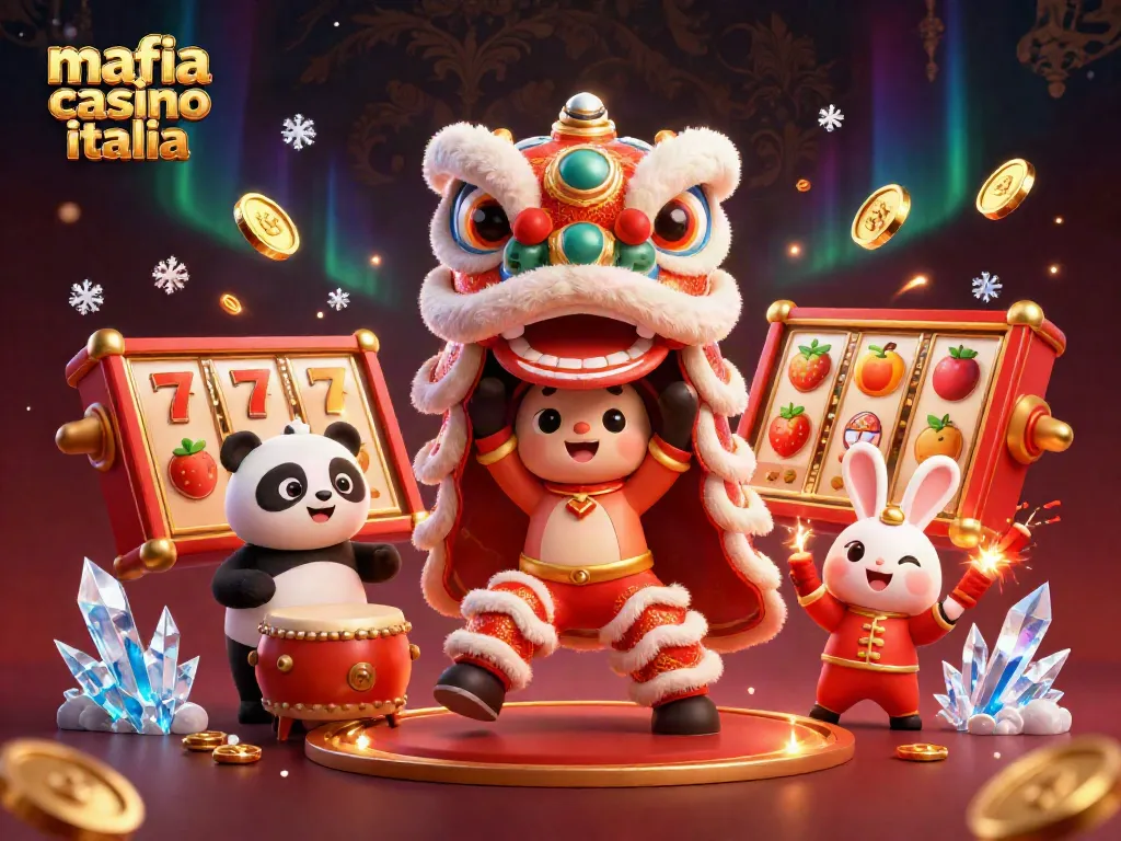 Explore the excitement of mafia casino italia with a vibrant 3D illustration of a lion dance.